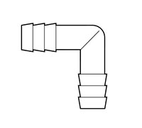 Thermobarb® Plastic Food and Drug Administration (FDA) Polypropylene (PP) Barbed 90 Degree Elbows