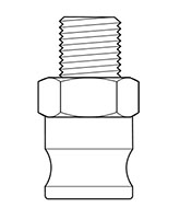 Type F - Adapter x Male National Pipe Tapered (MNPT) Cam Operated Plastic Couplings