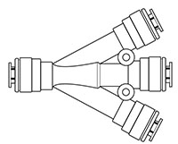 Newloc® Acetal Plastic Push-To-Connect 3-Way Connector Unions