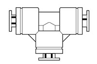 Newloc® Acetal Plastic Push-To-Connect Reducing Union Tee Fittings