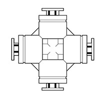 Newloc® Acetal Plastic Push-To-Connect 4-Way Connector Unions
