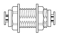 Newloc® Acetal Fraction Plastic Push-To-Connect Bulkhead Unions