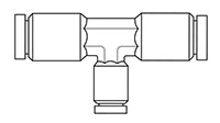 Newloc® Brass Push-To-Connect Reducing Union Tee Fittings