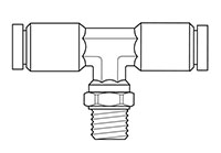 Newloc® Brass Push-To-Connect Swivel Male Branch Tee Fittings
