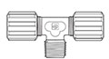 Pureloc® Perfluoroalkoxy Alkanes (PFA) Compression Male Branch Tee Fittings