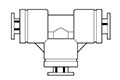 Newloc® Acetal Plastic Push-To-Connect Reducing Union Tee Fittings