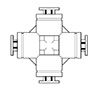 Newloc® Acetal Plastic Push-To-Connect 4-Way Connector Unions