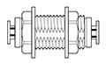 Newloc® Acetal Fraction Plastic Push-To-Connect Bulkhead Unions