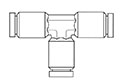 Newloc® Brass Push-To-Connect Union Tee Fittings