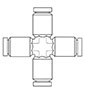 Newloc® Brass Push-To-Connect 4-Way Union Connector Fittings