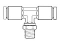 Newloc® Brass Push-To-Connect Swivel Male Branch Tee Fittings