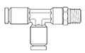 Newloc® Brass Push-To-Connect Swivel Male Run Tee Fittings